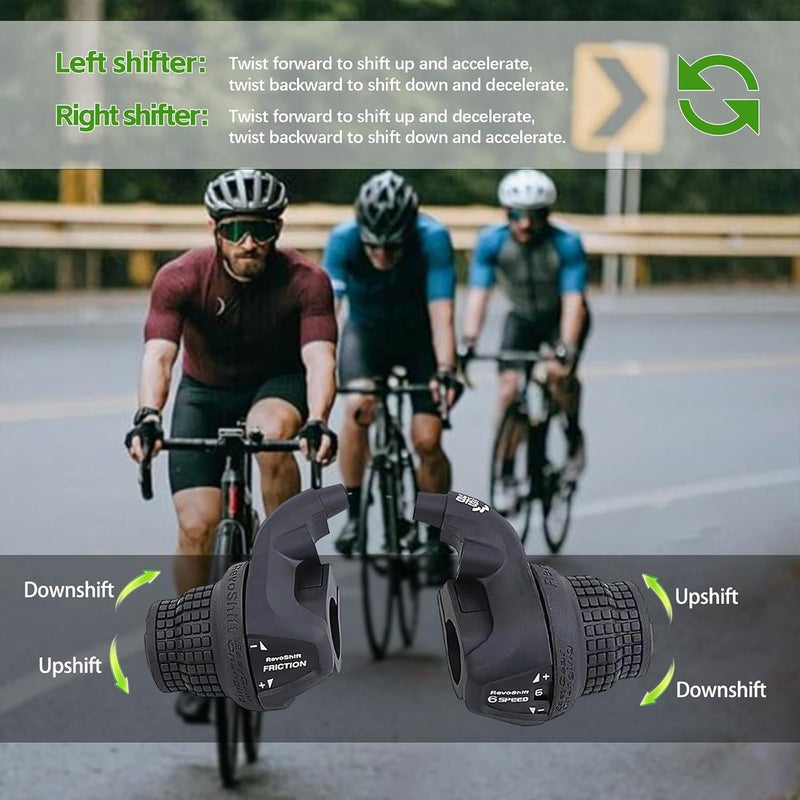 Tailcle RS25-3X6 Speed Bike Gear Shifter, Bicycle Revoshift Right SL-RS25-3X6 Shift Lever Bicycle Twist Grip Thumb Gear Shifter for MTB Mountain Bike (RS25-3X6 Speed Bike Shifter) - Image 4